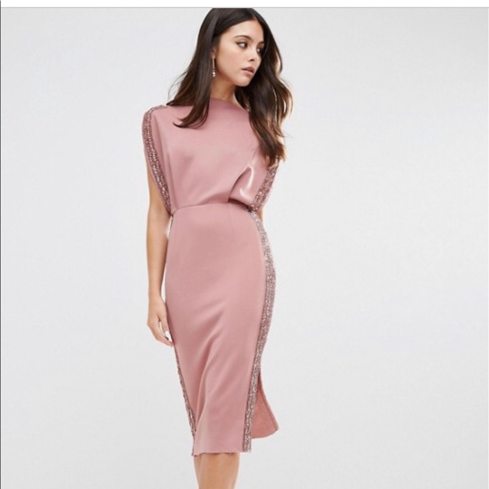 Mauve Asos Dress with embellishment detail